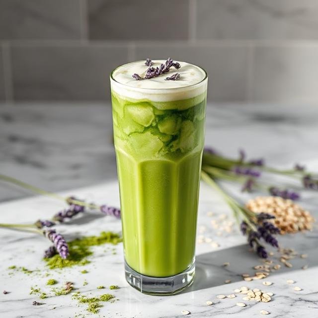 Iced Lavender Cream Oatmilk Matcha